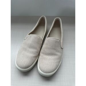 Vince Presley Cream Ivory Slip On Sneakers Womens Sz 10 Canvas Shoe Casual